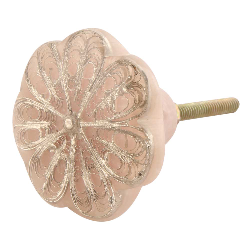 Baby Pink Flower Resin Drawer Knob Online